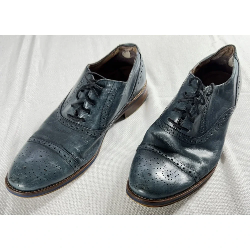 Johnston & Murphy Shoes Mens Size 10 Oxford Brogue‎ Leather Dress Formal Lace Up